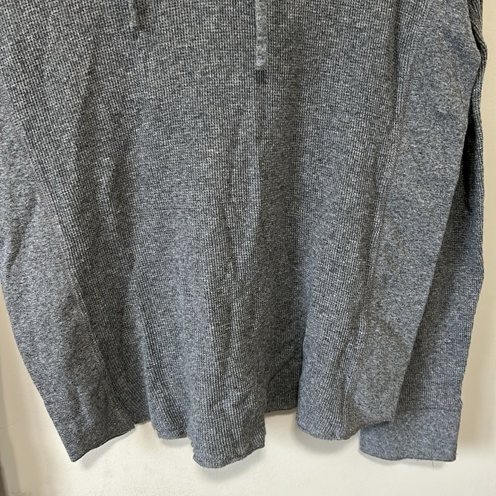 VINCE Mens Hoodie V Neck Long Sleeve Henley Button Placket Top Gray Sz M - Picture 4 of 10